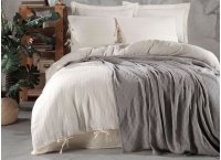 Постільна білизна Washed Cotton Saheser - Dante Grey з покривалом піке (Туреччина), євро
